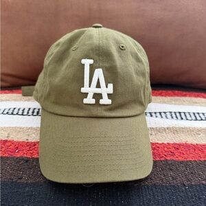 Olive Green LA Baseball Cap